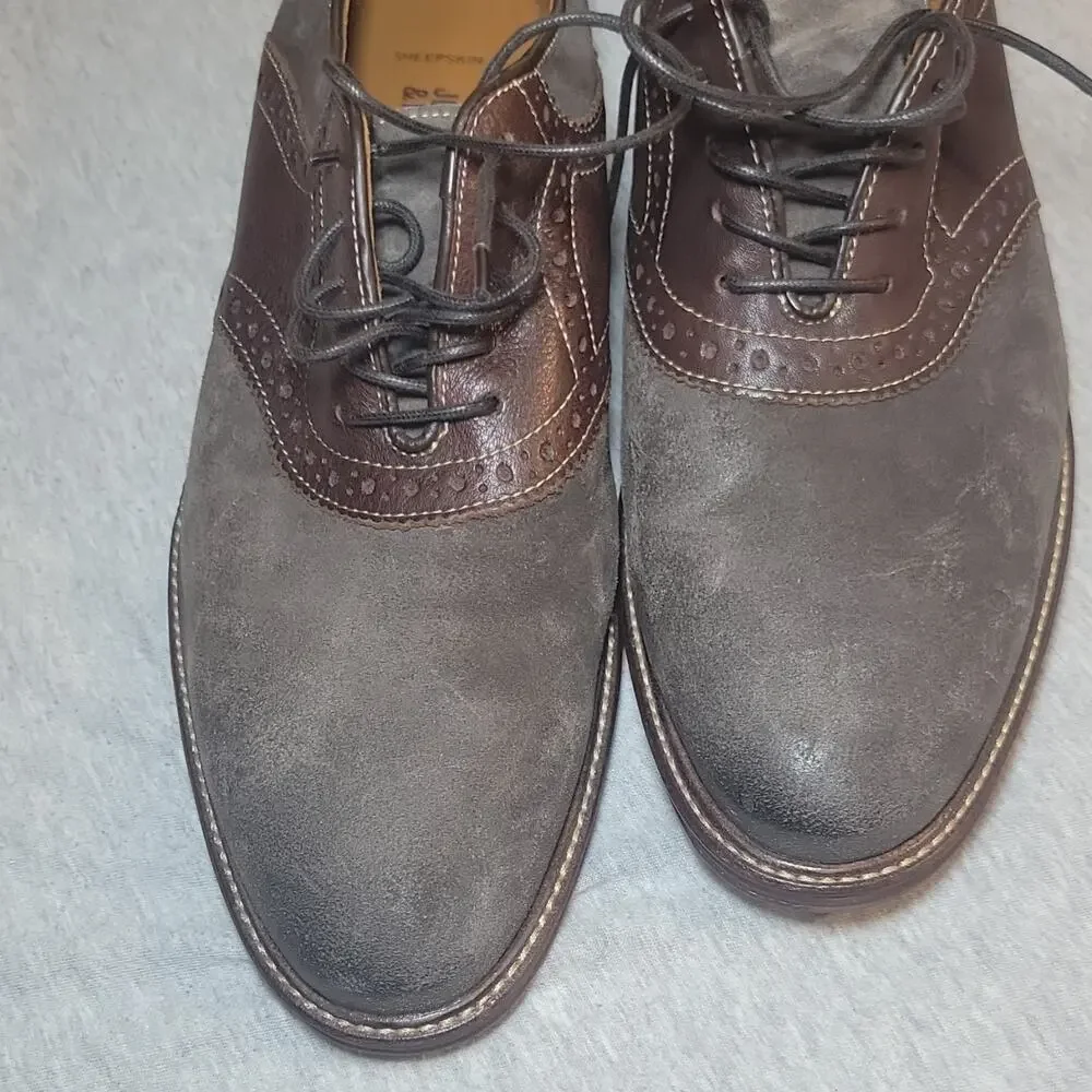 Johnston & Murphy Leather Colorblock Brogue Lace-Up Oxford Dress Shoes 10M
